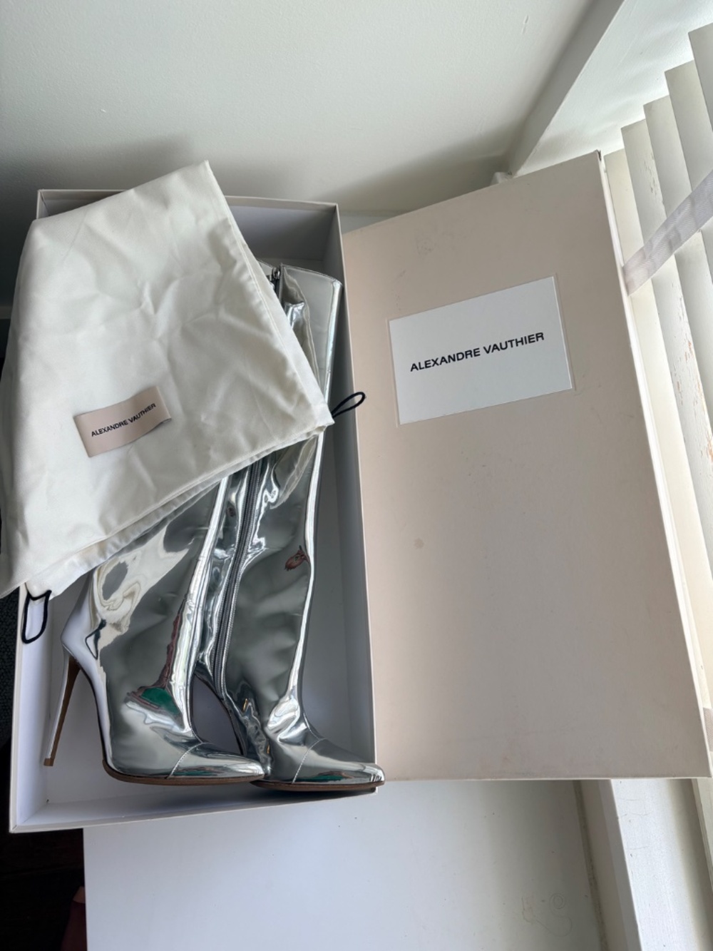 Alexandre Vauthier Metallic Leather Boots - Picture 4 of 13